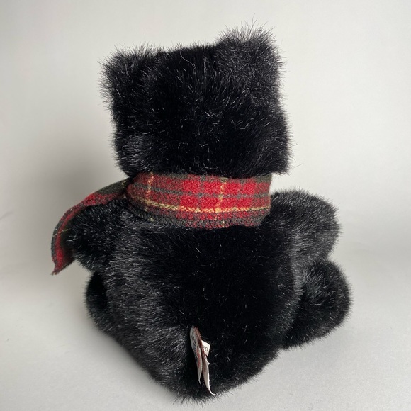 Vintage Gund Plush Black Bear With Holiday Scarf Lindt Chocolate collectible - Picture 3 of 5